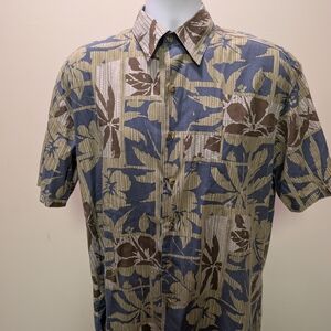 Kalaheo Short-Sleeve Button-Down Shirt in Blue and Brown